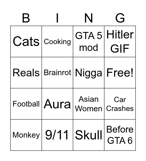 Instagram Reels Bingo Card