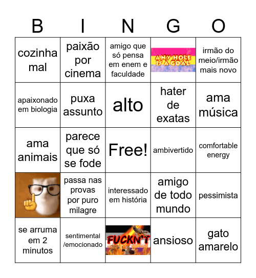Tyler Kinnie Bingo Card