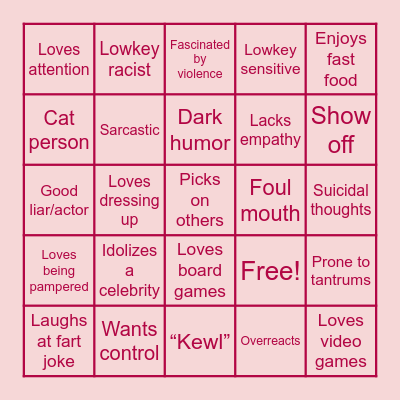 kinnie bingo Card