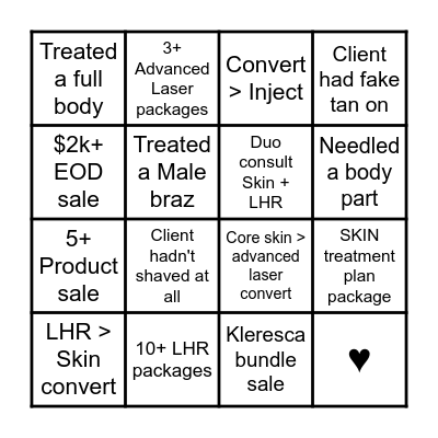 Therapist BINGO Challenge Bingo Card
