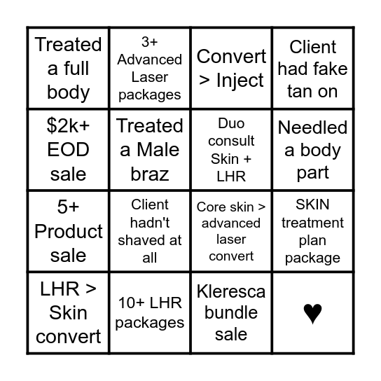 Therapist BINGO Challenge Bingo Card