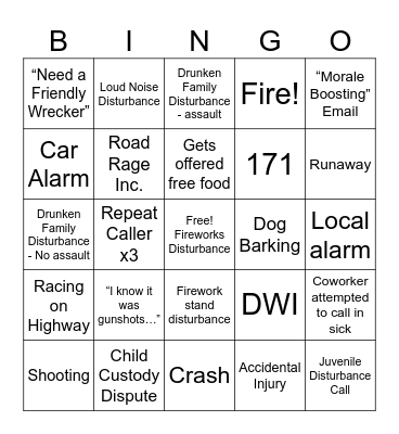 Fourth of July BINGO Card