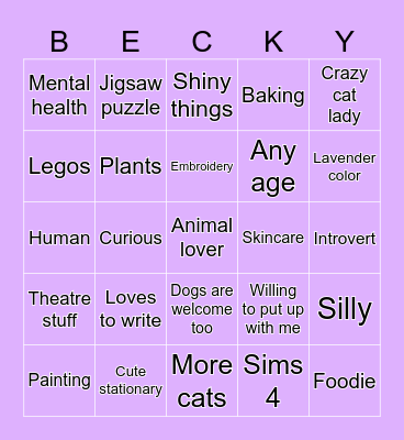 PEN PAL WANTED Bingo Card