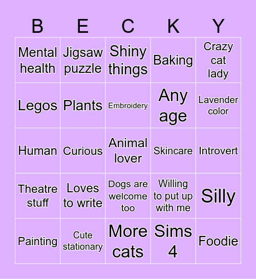 PEN PAL WANTED Bingo Card