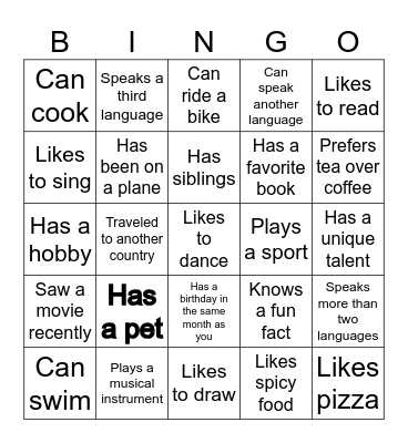 Who are you? Bingo Card