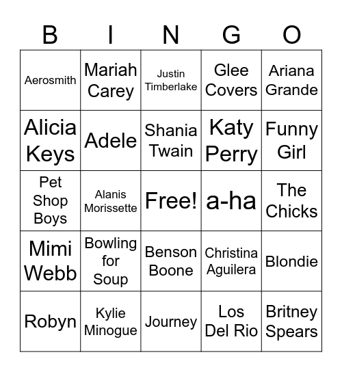 Cover Me Bingo Card