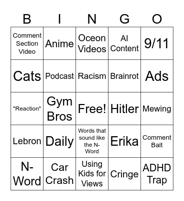 Instagram Reels Bingo Card