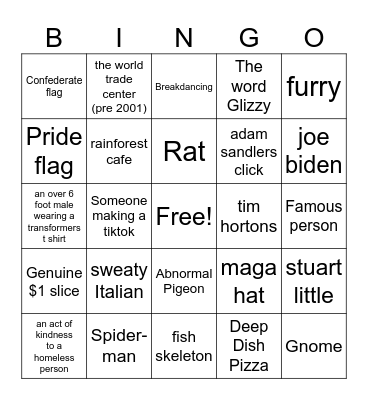 Yorker's bingo Card