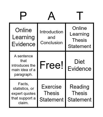 PAT BINGO Card