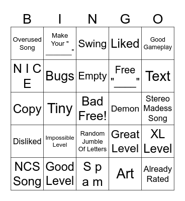Recent Tab Bingo Card
