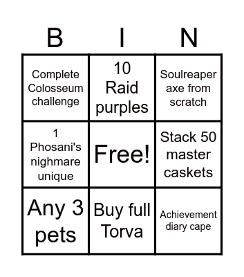 Valkynix Ultimate Bingo Card