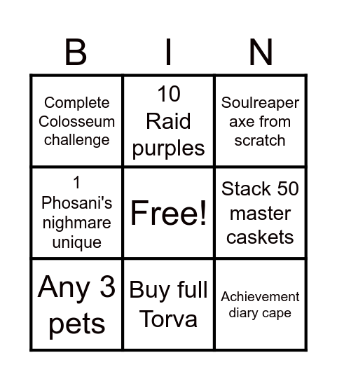 Valkynix Ultimate Bingo Card