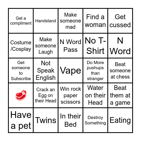Omegle Bingo Card