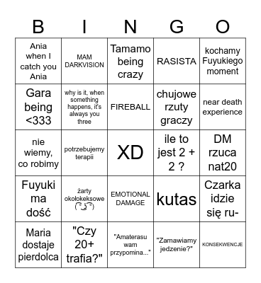 wydział i debile bingo Card
