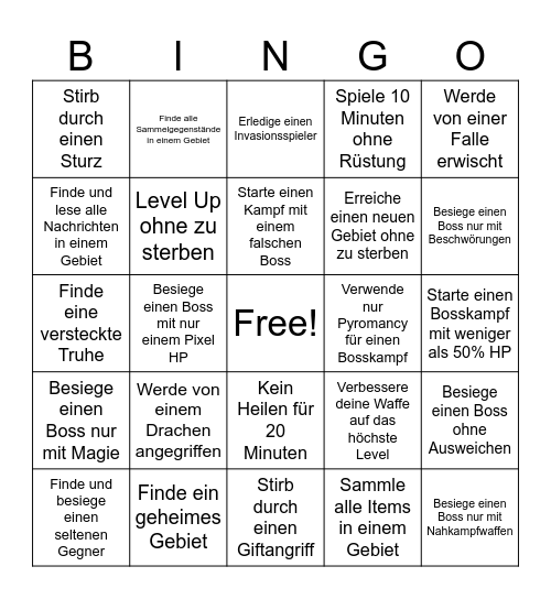 Heinzis Elden Ringo Bingo Card