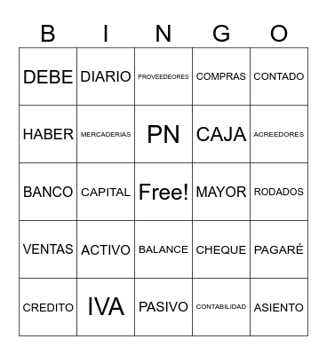 Contable Bingo Card