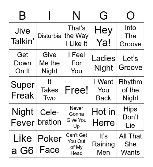 The Club Bingo Card