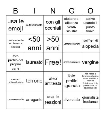 Bingo utente del telegram di Wikipedia Bingo Card