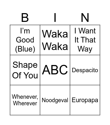 Jetses Disco Bingo Card