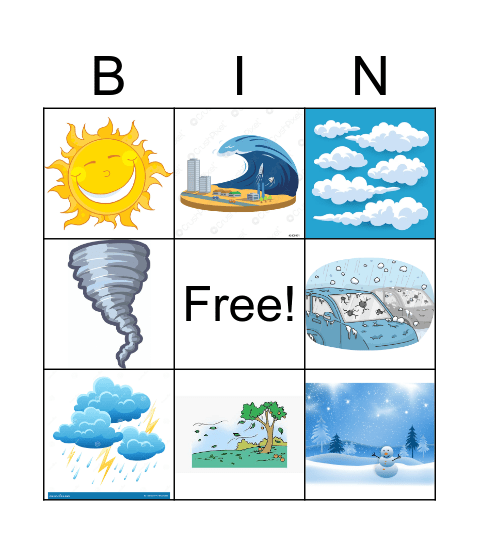 Weather Bingo Card