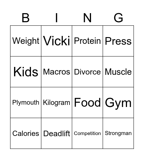 Graham Bingo Card