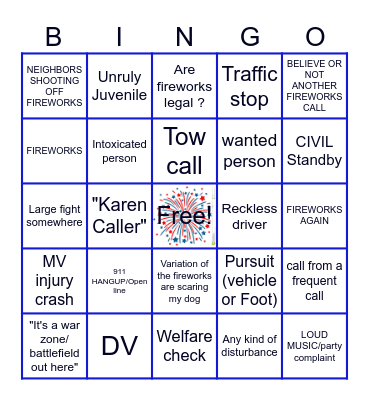 4th of July Week Bingo Card