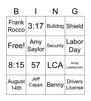 Bingo Card