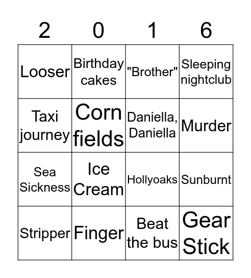 DANIELLE BINGO Card
