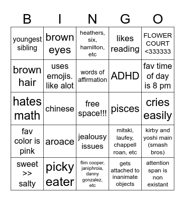 Blosz Bingo Card