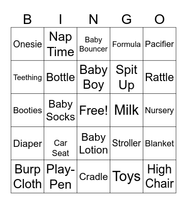 Freaking baby shower bingo Card