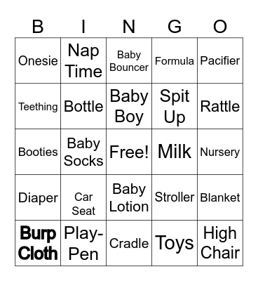 Freaking baby shower bingo Card