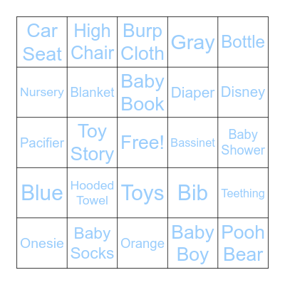 Baby Shower Bingo Card