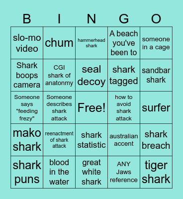 SHARKWEEK 2024 Bingo Card