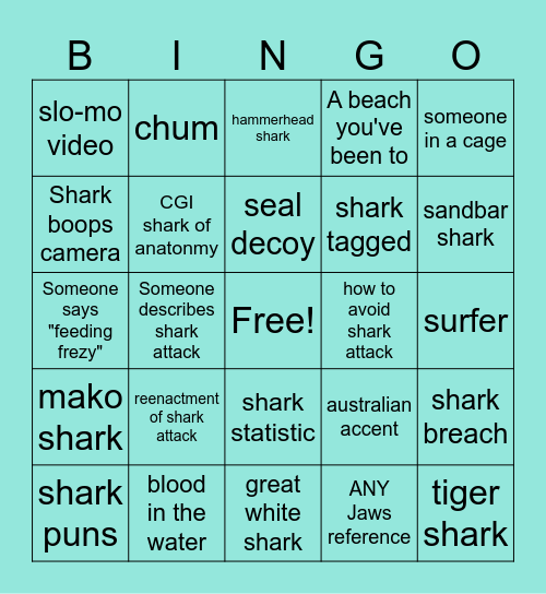 SHARKWEEK 2024 Bingo Card