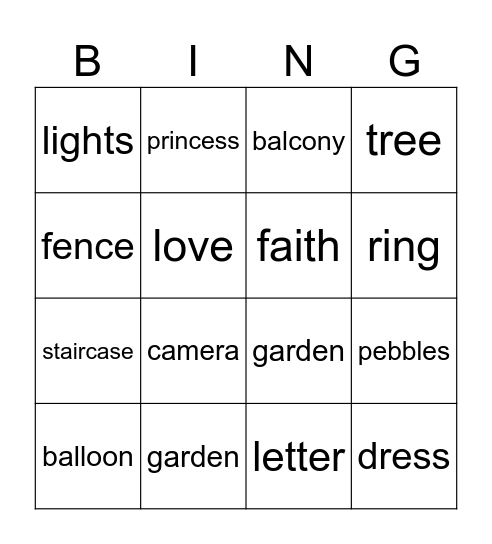 Love Story - Taylor Swift Bingo Card