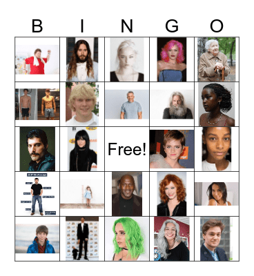 Describing People (images only) Bingo Card