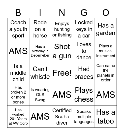 Mingo Bingo Card