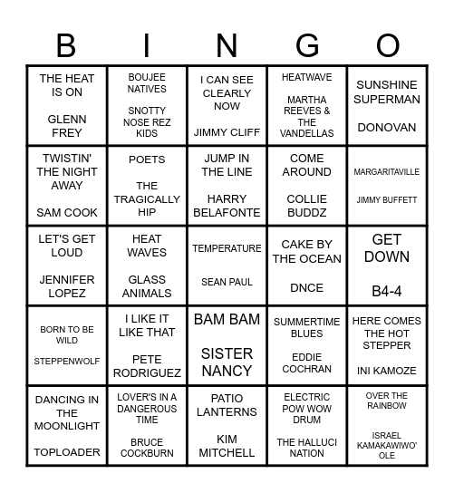 TAPWORKS ROOFTOP Bingo Card