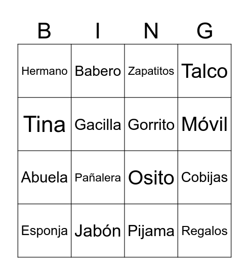 Té de canastilla Bingo Card