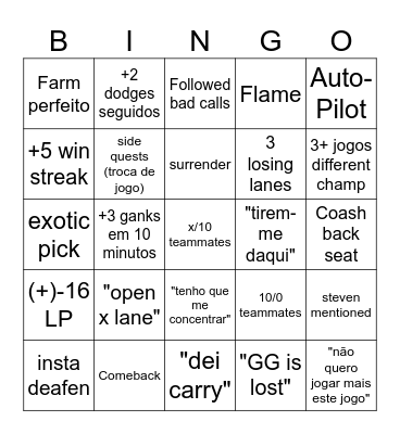 Ean Solo Queue Bingo Card