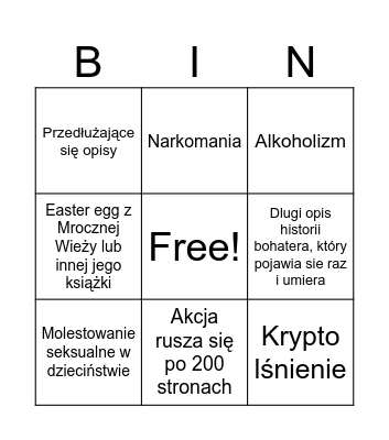 Nowa książka Kinga Bingo Card
