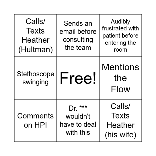 Griffin Bingo Card