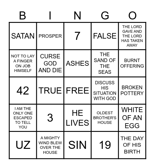 Job Bingo Card