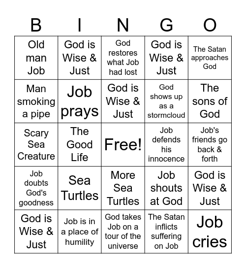 Job Bingo Card