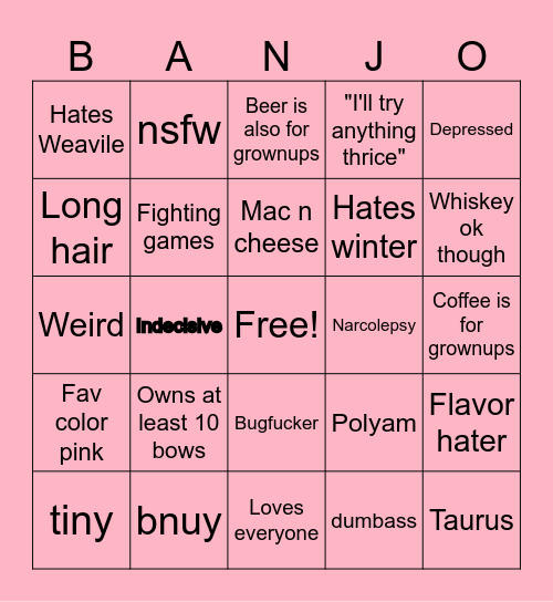 🎀Twintail🎀 Bingo Card