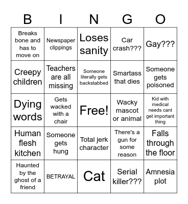 corpse party :) Bingo Card