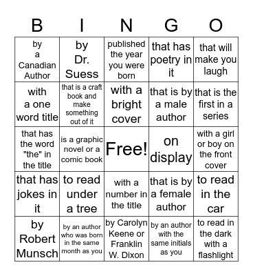 GO WILD and pick a book.... Bingo Card