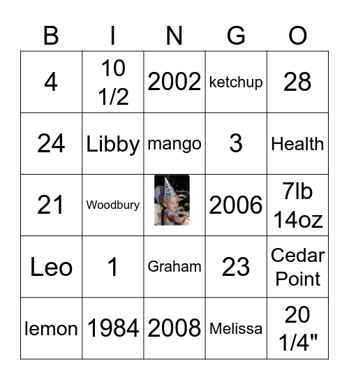 Jeff's 40th Birthday Bingo Card