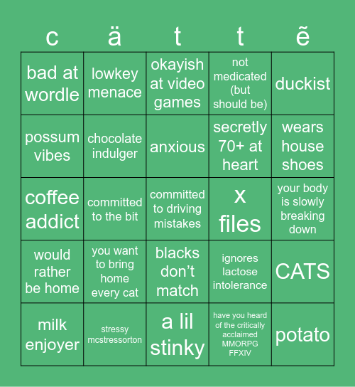 emily Bingo Card