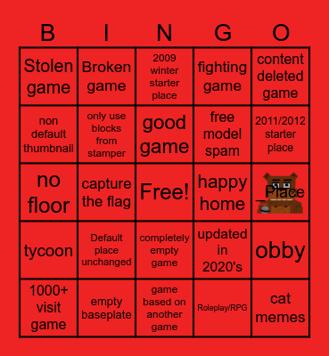 Place Roulette Roblox Bingo Card